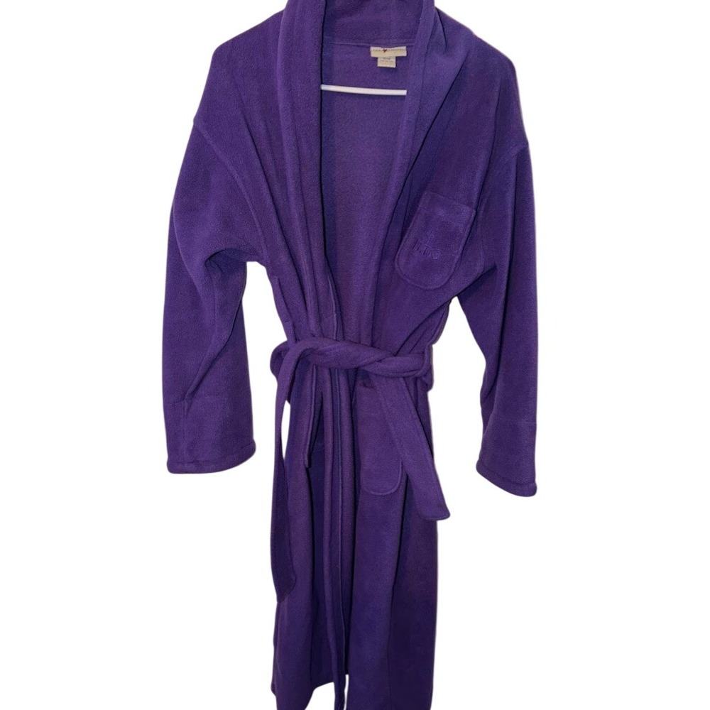 Limited Too Y2K Purple Fleece Robe Embroidered Logo Vintage Size 12/14